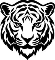 tigre - Preto e branco isolado ícone - vetor ilustração