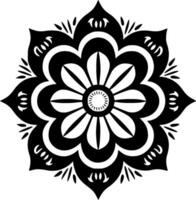 mandala - Preto e branco isolado ícone - vetor ilustração