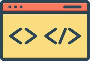 cor ícone para código vetor