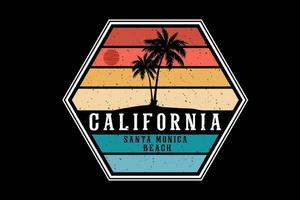 projeto da silhueta da praia de santa monica na califórnia vetor