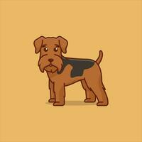 fofa airedale terrier simples desenho animado vetor ilustração cachorro raças natureza conceito ícone isolado