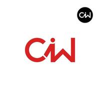 carta ciw monograma logotipo Projeto vetor