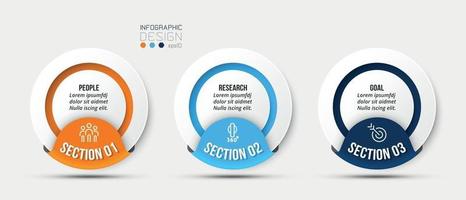 infográfico modelo de negócio com etapa ou opção de design. vetor