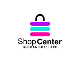 compras carrinho logotipo e compras bolsas logotipo vetor