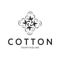 suave natural orgânico algodão flor plantar logotipo para algodão plantações, indústrias, negócios, têxteis, roupas e beleza, vetor