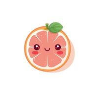 vetor ilustração do fofa kawaii fruta vetor ícone, desenho animado personagem Toranja isolado em branco fundo.