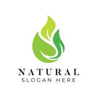 logotipo de natureza de folha de fogo verde abstrato vetor