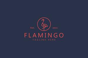 isolado ilustração flamingo pássaro logotipo. monoline estilo criativo idéia marca identidade e útil para qualquer produtos. z geração branding tendência. vetor