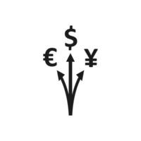 o negócio finança ícone sólido glifo Preto isolado em branco fundo vetor