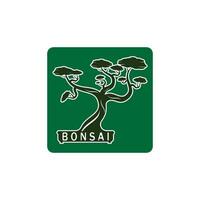 bonsai logotipo Projeto. japonês mini pequeno plantar árvore silhueta logotipo Projeto vetor