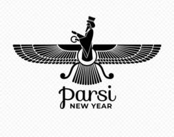 vetor de símbolo de ano novo parsi. ilustração do símbolo zorostriano.