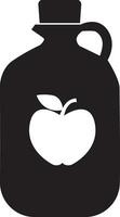 maçã cidra dentro uma jarro ícone. jarro do maçã suco placa. maçã vinagre símbolo. plano estilo. vetor