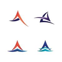 uma fonte da letra do logotipo e identidade para a forma e triângulo do design de negócios vetor