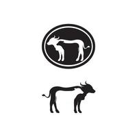 aplicativo de ícones de modelos de logotipo e símbolo de chifre de touro e vaca cabeça vetor