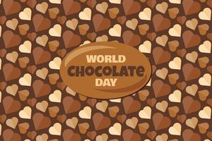 banners do dia mundial do chocolate com texto e fundo de sobremesa saborosa vetor
