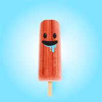 Emoticons engraçados na ilustração realista de sorvete vetor