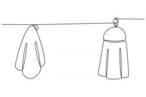 desenho de linha contínua de uma ilustração vetorial de toalha vetor