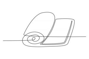 desenho de linha contínua de uma ilustração vetorial de toalha vetor
