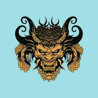 ilustrado diabo demônio logotipo dentro vetor Projeto