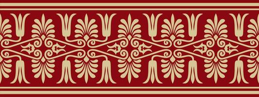 vetor vermelho s antigo Grécia desatado ornamento. clássico sem fim padronizar quadro, Armação fronteira romano Império