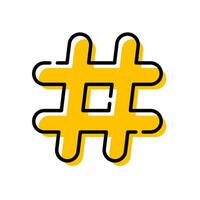 amarelo hashtag plano Projeto ícone vetor