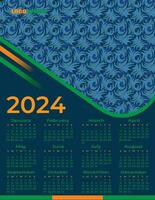 Novo calendário Projeto modelo para 2024 vetor
