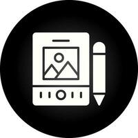 ícone de vetor de tablet de caneta