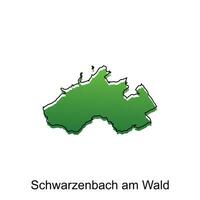Schwarzenbach sou Wald cidade mapa ilustração. simplificado mapa do Alemanha país vetor Projeto modelo