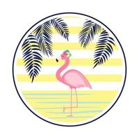 ilustração vetorial fundo de verão fofo flamingo rosa vetor