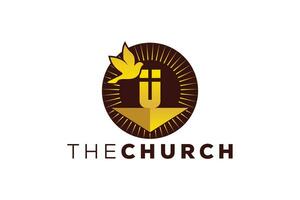 na moda e profissional carta você Igreja placa cristão e pacífico vetor logotipo Projeto