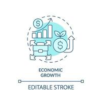 editável econômico crescimento ícone, isolado vetor, estrangeiro direto investimento fino linha ilustração. vetor