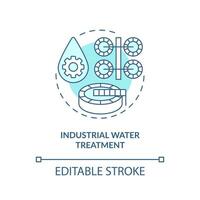 industrial água tratamento turquesa conceito ícone. purificação. aqua tratamento abstrato idéia fino linha ilustração. isolado esboço desenho. editável acidente vascular encefálico vetor