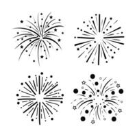 fogo de artifício celebração decoração vetor ilustração Projeto isolado dentro branco. fogo de artifício silhueta