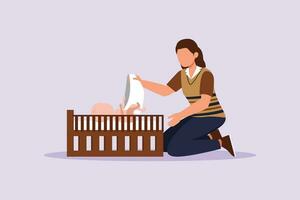 pais com bebês. família maternidade conceito. colori plano vetor ilustração isolado.