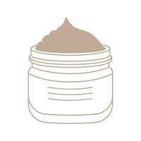 jarra com Cosmético produtos ícone linear. simples emblema para embalagem ou produtos Cuidado e beleza tratamentos vetor