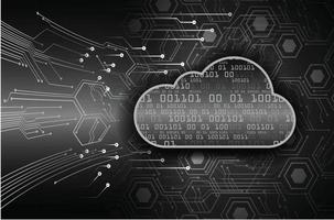 fundo de conceito de tecnologia futura de circuito cibernético de computação em nuvem vetor