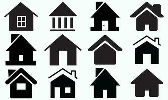 casa ícone definir. casa vetor ilustração símbolo. casa ícones sinal, casa e casa simples símbolos, casas ícones conjunto