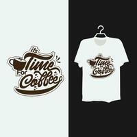 tipografia café Tempo t camisa modelo Projeto. vetor