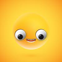 Emoticon feliz altamente detalhado, ilustração vetorial vetor