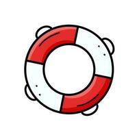 corda de salvamento com corda rabisco ícone. vetor ilustração do a inflável círculo para natação ou resgate dentro a água. isolado em uma branco fundo.