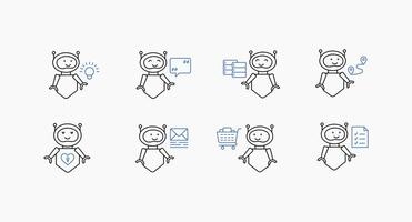 Inovativa ai robô ícones para criativo projetos. ai robô ilustração pacote para artificial inteligência, bater papo, gpt, e automação tecnologia. vetor