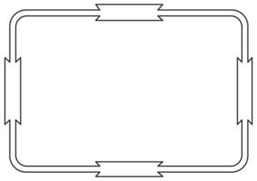 moldura e vetor isolado de fronteira. contorno preto no modelo de bakcground branco.