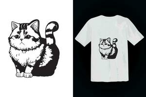 editável gato t camisa Projeto vetor