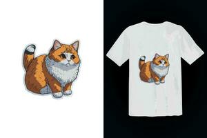 editável gato t camisa Projeto vetor