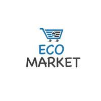 eco mercado vetor logotipo ou ícone, verde fundo eco marke logotipo