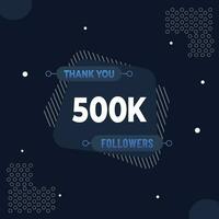 obrigado você 500k assinantes ou seguidores. rede social meios de comunicação moderno postar Projeto vetor