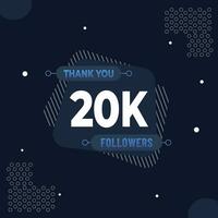 obrigado você 20k assinantes ou seguidores. rede social meios de comunicação moderno postar Projeto vetor