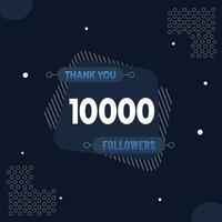 obrigado você 10k assinantes ou seguidores. rede social meios de comunicação moderno postar Projeto vetor