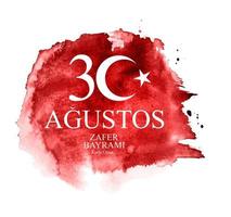 30 de agosto, turco do dia da vitória speak 30 agustos, zafer bayrami kutlu olsun. ilustração vetorial vetor