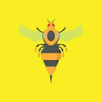 uma desenho animado abelha em uma amarelo fundo vetor
